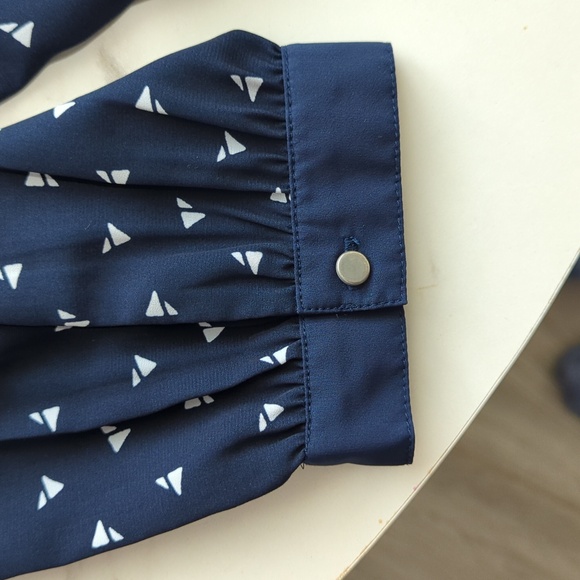 TOMMY HILFIGER NAVY BLUE BLOUSE SIZE LARGE - Picture 4 of 13